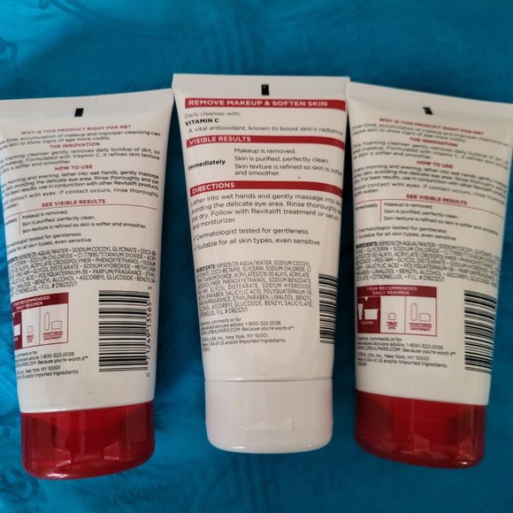L'oreal Paris Revitalift Skin Smoothing Cream Cleanser Brand New (3) 5.0 FL oz. - Picture 2 of 5